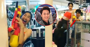Cận cảnh Hòa Minzy "đại náo" lễ hội té nước Thái Lan cùng bạn trai tin đồn mới