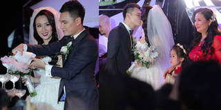 Khắc Việt và bà xã DJ hôn nhau ngọt ngào trong lễ cưới ở Hà Nội