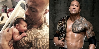 Bức ảnh “gã khổng lồ” Dwayne Johnson bế con gái sơ sinh bé tí hin trên tay gây sốt MXH