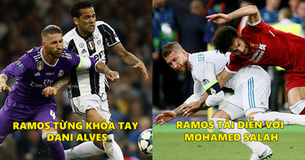 Sự trùng hợp khó tin: Ramos từng có hành động tương tự với Alves như Salah ở trận Chung kết C1 2017