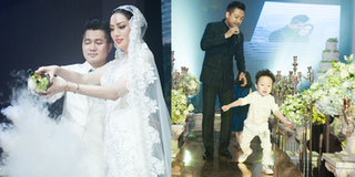Tuấn Hưng và con trai quậy tưng bừng trong lễ cưới của Lâm Vũ và vợ Hoa hậu