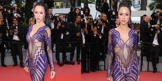 Vũ Ngọc Anh diện váy xuyên thấu táo bạo trên thảm đỏ LHP Cannes 2018