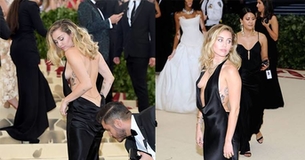 Miley Cyrus khiến người xem đỏ mắt khi nổi loạn diện váy đen hở ngực, khoe mông táo bạo tại Met Gala