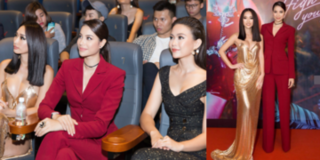 Phạm Hương diện vest đỏ rực đến chúc mừng Quỳnh Thy làm ca sĩ