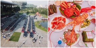 Đám cưới "siêu khủng" của đại gia Hà Nội: 200 xe hơi và đãi khách bằng cua huỳnh đế
