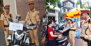Những bức ảnh nghìn like của CSGT trong hai ngày thi THPT quốc gia 2018 vừa qua
