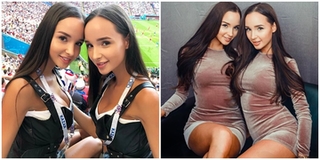 Cặp chị em sinh đôi giống như hai giọt nước gây sốt CĐM vì xuất hiện xinh đẹp tại SVĐ World Cup