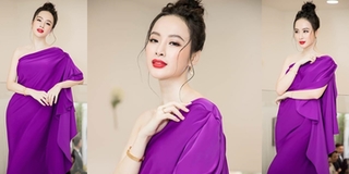 Angela Phương Trinh gây "thương nhớ" với bộ váy tím thời thượng lệch vai