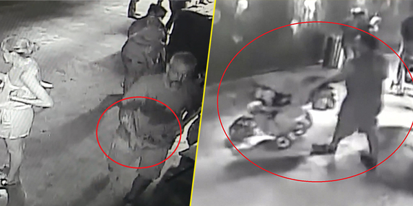Người đàn ông tỉnh bơ bắt cóc cá mập bằng... xe đẩy em bé giữa chốn đông người