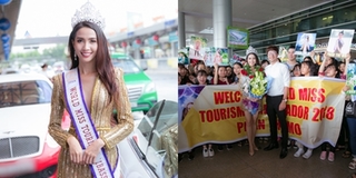 Sân bay chật kín người đón chào Hoa hậu Phan Thị Mơ trở về nước sau đăng quang