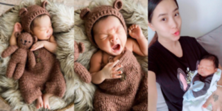 Chỉ mới 1 tháng tuổi nhưng con trai Hải Băng - Thành Đạt đã đáng yêu thế này