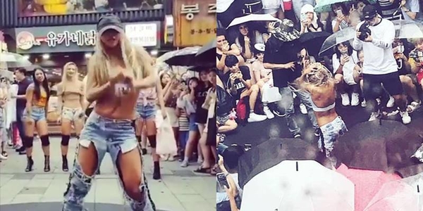 Mặc kệ mưa gió và trẻ em đang nhìn, Hyorin vẫn bất chấp nhảy sexy trên phố để quảng bá ca khúc mới