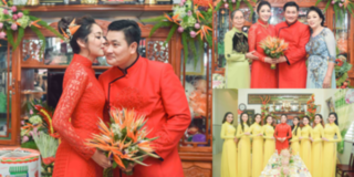 Hoa hậu Đại dương Đặng Thu Thảo và chồng đại gia rực đỏ trong lễ đính hôn