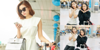 "Hoa hậu nghèo" Đỗ Mỹ Linh tự tin khoe mặt mộc ở sân bay