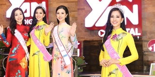 Hoa hậu Trần Tiểu Vy diện áo dài vàng rực đẹp "đốn tim" xuất hiện sau đăng quang