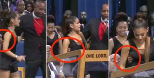 Viếng tang lễ của danh ca Aretha Franklin, Ariana Grande bị mục sư chủ trì sàm sỡ vòng 1