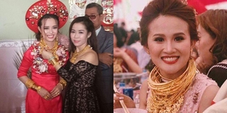 "Hoa mắt" trước cảnh cô dâu Hậu Giang đeo 129 cây vàng nặng trĩu trong ngày cưới