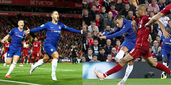 Highlights Liverpool 1-2 Chelsea: Hazard lập siêu phẩm, Chelsea ngược dòng đánh bại Liverpool