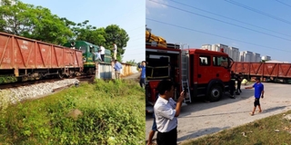 Hà Nội: Ô tô tải băng qua đường sắt va chạm mạnh với tàu hoả, 5 người bị thương