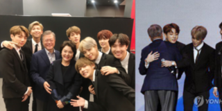 BTS vinh dự trình diễn tại Pháp và chụp ảnh vui vẻ bên cạnh tổng thống Hàn Quốc và Đệ nhất phu nhân