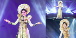 Á hậu Bùi Phương Nga tự tin trình diễn trang phục dân tộc ở Hoa hậu Hòa bình Quốc tế 2018