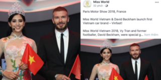 Hình ảnh Hoa hậu Trần Tiểu Vy bên David Beckham xuất hiện trên fanpage Miss World