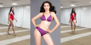 Thùy Tiên diện bikini bốc lửa trong phần thi áo tắm tại Miss International 2018