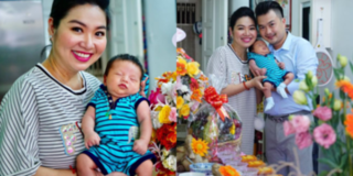Cận cảnh gương mặt đáng yêu tròn 1 tháng tuổi của con trai diễn viên Lê Khánh và ông xã Tuấn Khải