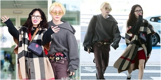 Diện style khó hiểu, E'Dawn lộ cả quần lót ra ngoài, sánh đôi cùng với HyunA tại sân bay