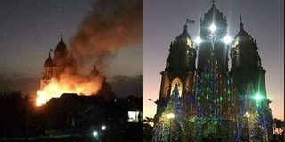 Nam Định: Hang đá mô hình cao 20m trang trí trước lễ Giáng sinh tại một nhà thờ bất ngờ bốc cháy