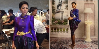 Ý nghĩa lớn lao đằng sau bộ trang phục truyền thống Thái Lan màu tím ngắt của H'Hen Niê
