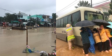 Sân bay Đà Nẵng "tê liệt" sau cơn mưa lớn xuyên đêm, CSGT "đằm mình" giúp đỡ người dân Sân bay Đà Nẵng "tê liệt" sau cơn mưa lớn xuyên đêm, CSGT "đằm mình" giúp đỡ người dân