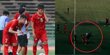 Tuyển thủ U22 Thái Lan gây phẫn nộ khi đạp thẳng mặt cầu thủ U22 Việt Nam Tuyển thủ U22 Thái Lan gây phẫn nộ khi đạp thẳng mặt cầu thủ U22 Việt Nam