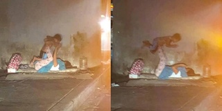 Khoảnh khắc hai mẹ con vô gia cư nô đùa dưới gầm cầu vượt - Cái nghèo đâu che được tình mẹ!