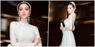 Hương Giang diện áo dài trắng đẹp như tiên nữ nhưng spotlight thuộc về vòng 1 đồ sộ