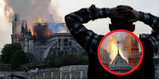 Người dân Paris khóc lặng khi Nhà Thờ Đức Bà bốc cháy, toà nhà 850 tuổi sụp đổ