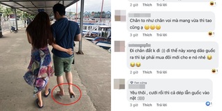 Chàng trai đi hộ giày cao gót vì người yêu đau chân: Người ngưỡng mộ, kẻ chê "làm màu"