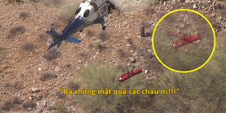 Cụ già bị thương xoay tít giữa không trung khi được trực thăng đến cứu