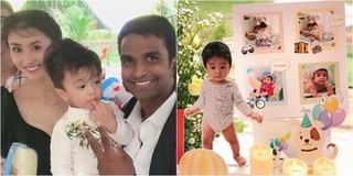 Nguyệt Ánh "Cổng mặt trời" cùng ông xã Ấn Độ tổ chức sinh nhật 1 tuổi cho quý tử
