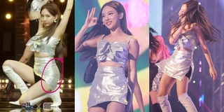 Fan phẫn nộ khi JYP cho TWICE mặc sơ sài: Nayeon rách 60% váy