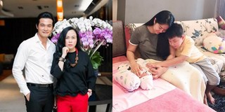 Quách Ngọc Ngoan tủi thân vì không có hình bên con trai, Lê Phương hạnh phúc bên 2 nhóc tì