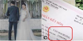 Văn Mai Hương bất ngờ khoe giấy đăng ký kết hôn