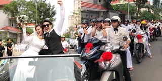 Hàng trăm fan tụ họp, cùng nhau đi xe máy đưa Đông Nhi về nhà chồng