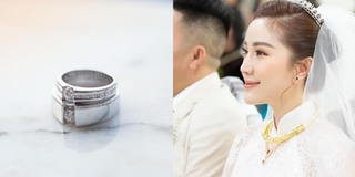 Cận cảnh cặp nhẫn cưới hoành tráng của Bảo Thy và ông xã đại gia