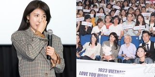 "Hoàng hậu Ki" Ha Ji Won bật khóc trong buổi gặp gỡ fan Việt Nam