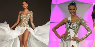 Hoàng Thùy diện váy NTK Công Trí thi Bán kết Miss Universe 2019