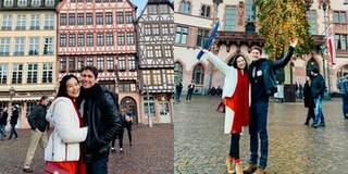 MC Hoàng Oanh cùng chồng Tây phấn khích khi đi du lịch ở Đức