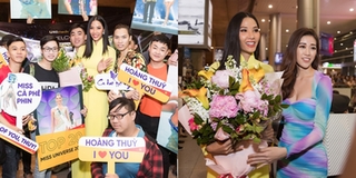 Hoa hậu Khánh Vân ra sân bay đón Hoàng Thùy về nước nước giữa khuya