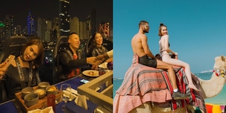 Vũ Khắc Tiệp - Ngọc Trinh ăn tối trên không xa hoa ở Dubai