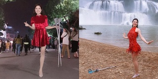 Nghị lực của cô gái 1 chân xuất hiện trên phố đi bộ Hồ Gươm